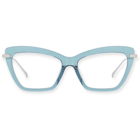 DIFF Mila Bluelight Glasses Teal Haze & Silver Frame Blue Light Blocking Lenses - Picture 1 of 6